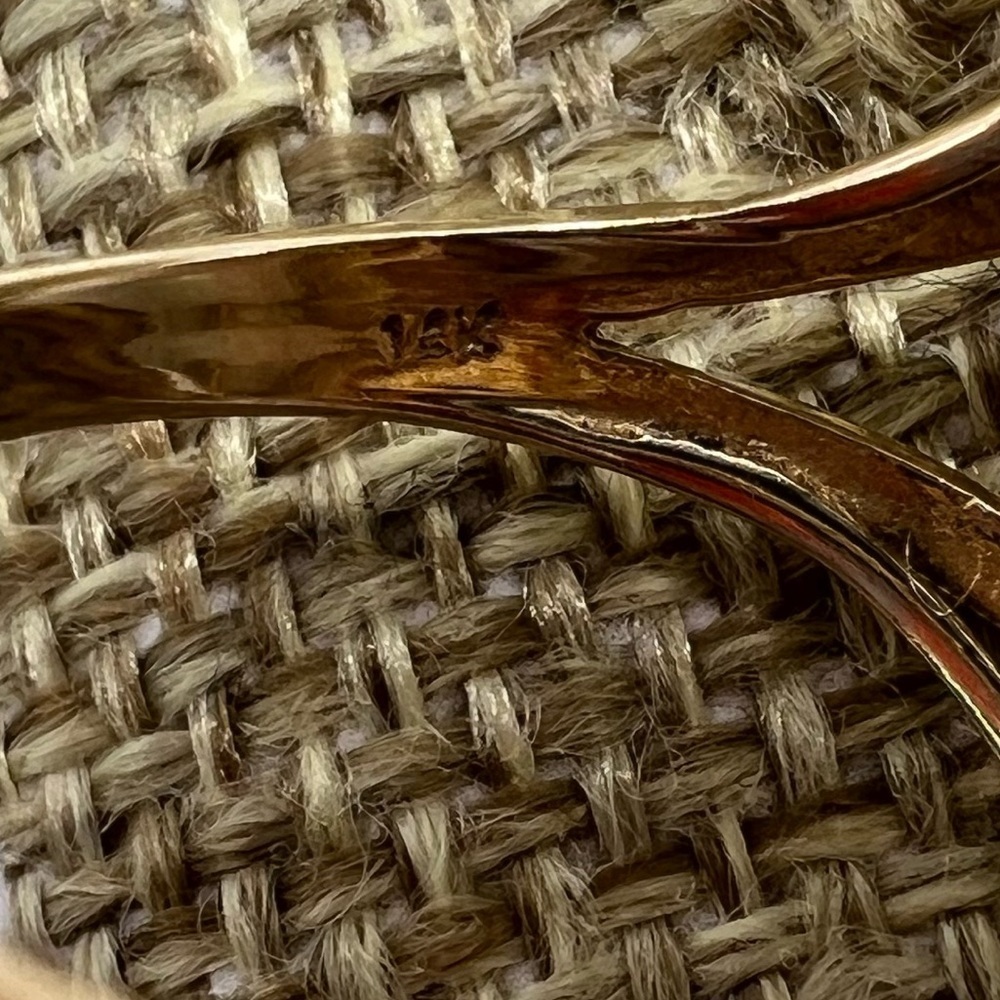 14k Solid Gold Pearl Statement Ring Size 8 Vintag… - image 6